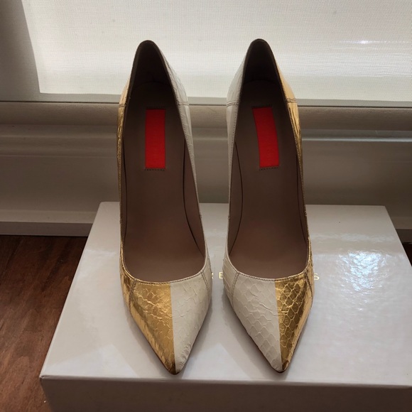 Lauren Marinis - High Heel Cream Gold Snakeskin - Picture 2 of 7